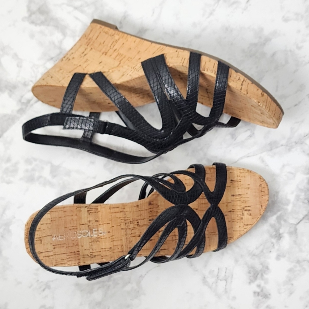 Aerosoles Black Snake Sandals